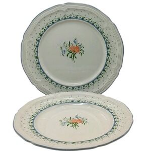 Villeroy‎ and Boch Dessert Plates Romantica Blue Luxembourg Scalloped Set of Two